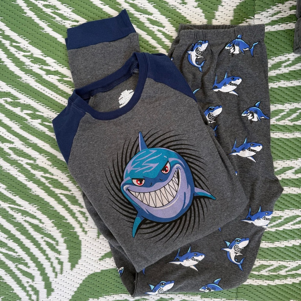 Kids Shark Pajamas Size 18 Youth Cotton Sleepwear